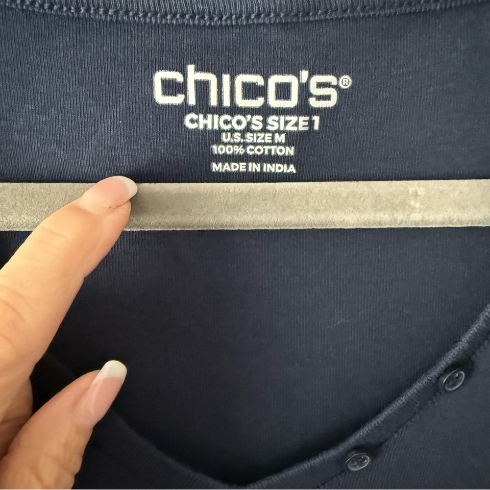 Chico's Navy Blue V-Neck Tank Top - Picture 4 of 6
